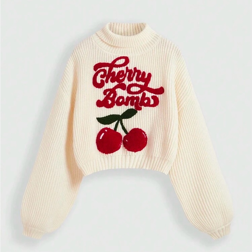 Romwe Cream Knit Sweater